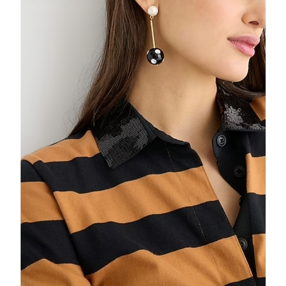 J. Crew Tops - 30. J.Crew Striped sequin rugby shirt
